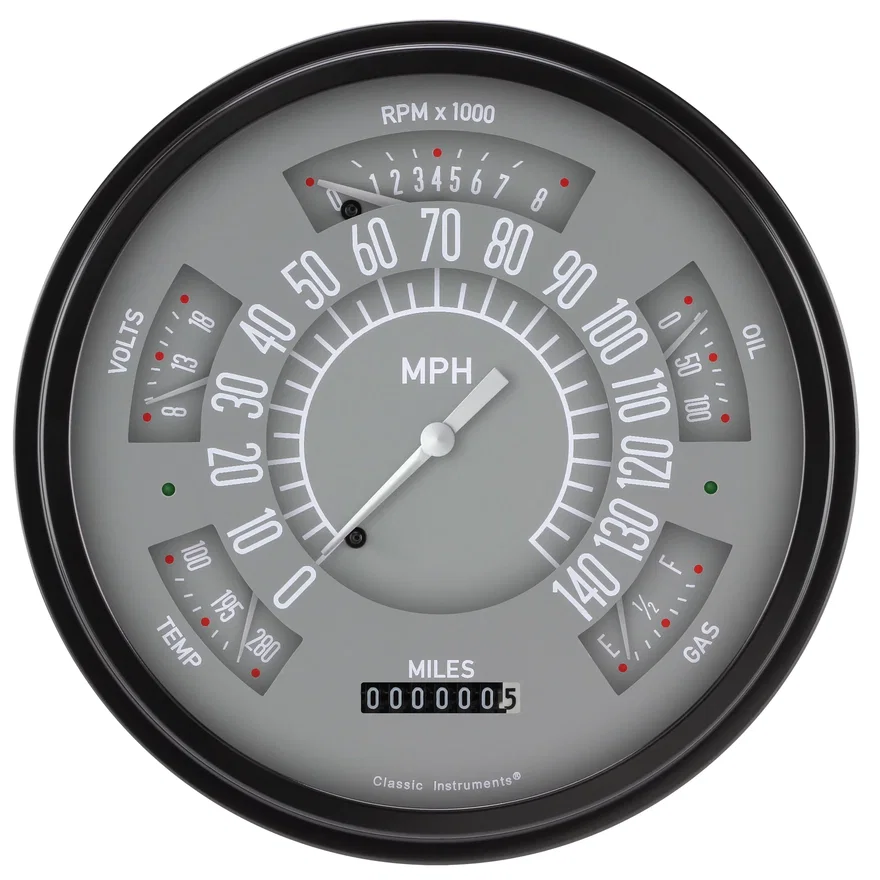 Classic Instruments FB66G, 1966-77 Bronco Gray Gauge Package