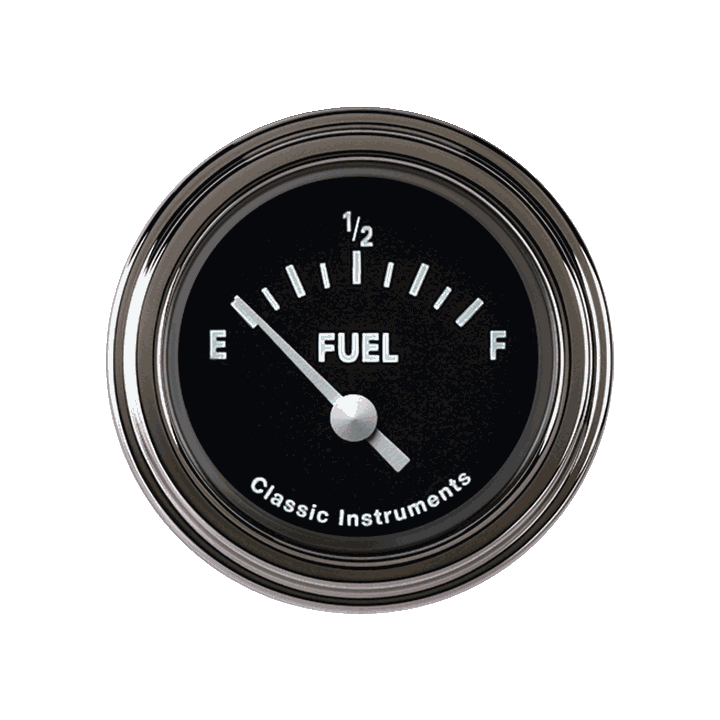Classic Instruments TE09BSLC, Tetra 2-1/8" Fuel Level Gauge Black (240-33 Ohm)