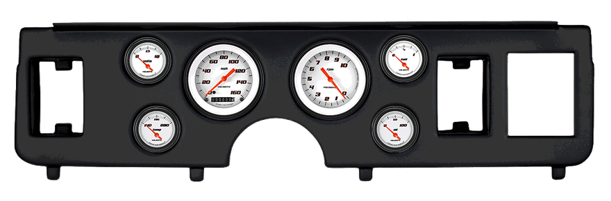 Classic Instruments CDMU79VSW01BL, Velocity White Series Short Sweep Gauge Set for Ford Mustang