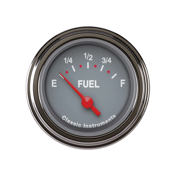 Classic Instruments TE14GSLC, Tetra 2-1/8" Gray Fuel Level Gauge (0-30 Ohm)