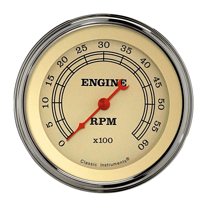 Classic Instruments VT60SLF, Vintage 3-3/8" Tachometer Gauge