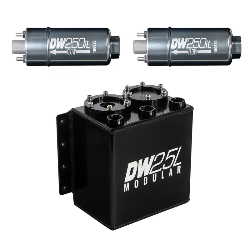 DeatschWerks 6-252-25ST, 2.5L Modular Surge Tank (Incl. 2 DW250iL In-Line Fuel Pump)