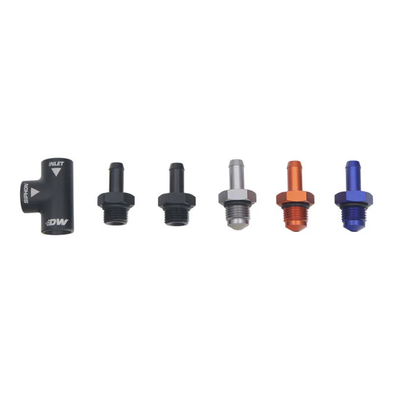 DeatschWerks 6-03-0700, Universal Venturi Siphon Jet 5/16in Hose Barb to 6AN ORB Female - Anodized Matte Black