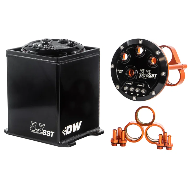 DeatschWerks 6-000-55ST, 5.5L Modular Surge Tank (1-3 DW200/300/400 Fuel Pumps) (Pumps Not Included)