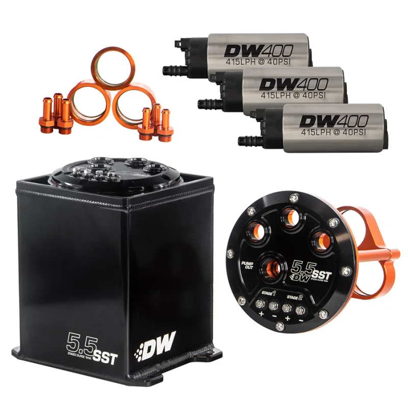 DeatschWerks 6-401-55ST, 5.5L Modular Surge Tank Includes 3 DW400 Fuel Pumps