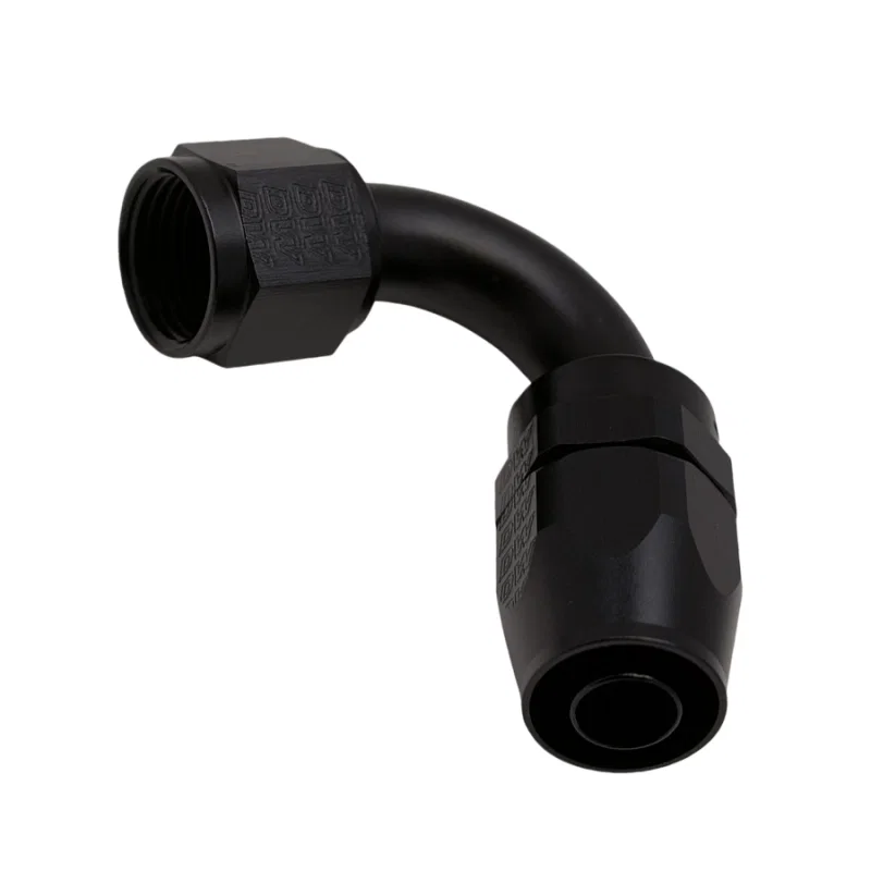 DeatschWerks 6-02-0826-B, 10AN Female Flare Swivel 120-Degree Hose End CPE - Anodized Matte Black