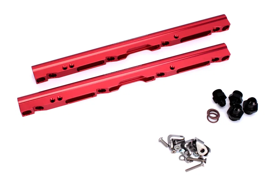 FAST 146032-KIT, Red Billet Fuel Rail Kit for LS1 and LS6 LSXr 102mm Intake Manifolds