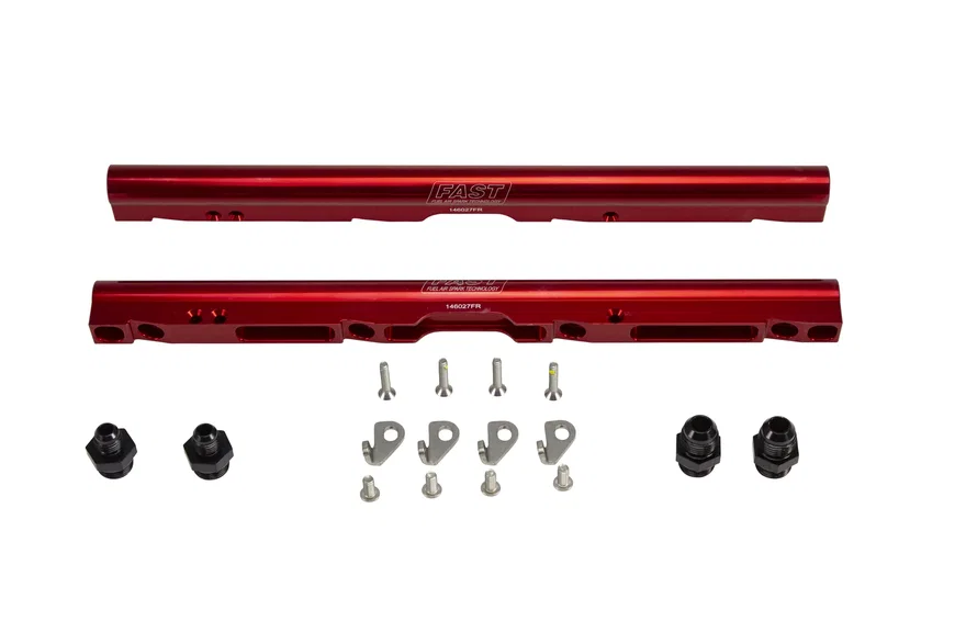FAST 146027-KIT, Red Billet Fuel Rail Kit for LS3/L76 and LS7 LSXr 102mm Intake Manifolds