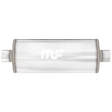 7 X 7in. Round Straight-Through Performance Exhaust Muffler image 1