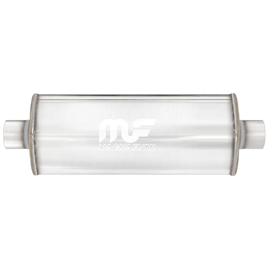 7 X 7in. Round Straight-Through Performance Exhaust Muffler