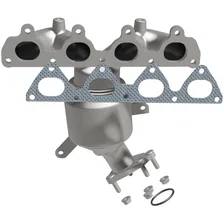 Front 1996-2000 Honda Civic 1.6L | 1996-1997 Honda Civic del Sol S 1.6L California Grade CARB Compliant Direct-Fit Manifold Catalytic Converter image 4