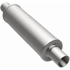 7 X 7in. Round Straight-Through Performance Exhaust Muffler image 2
