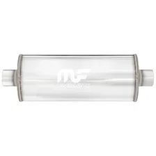 7 X 7in. Round Straight-Through Performance Exhaust Muffler image 1