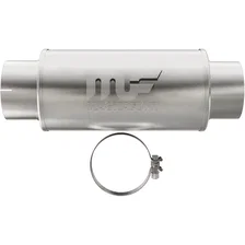 7 X 7in. Round Straight-Through Performance Exhaust Muffler image 1