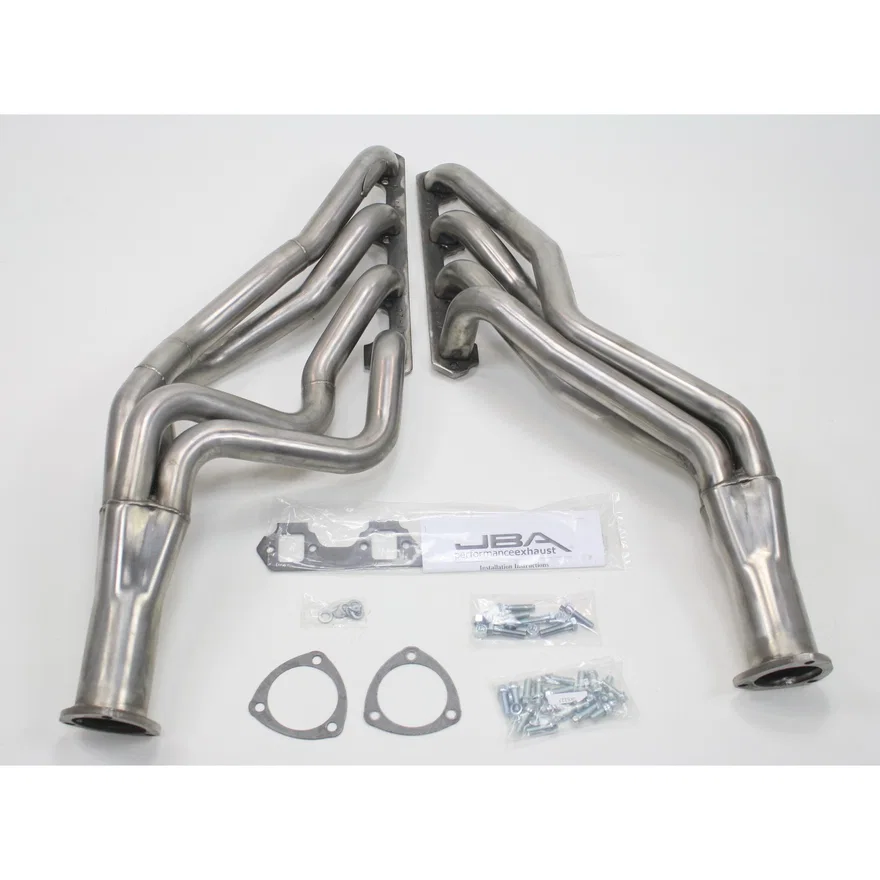 JBA Racing Headers 6610S, Long Tube 260-302 Raw 409 for 1965-1973 Mustang
