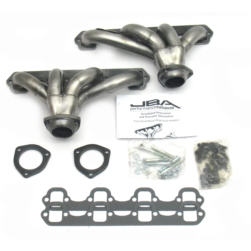 JBA Racing Headers 1615S, Tight Tuck 260-351W Raw 409 for 1962-1967 Ford