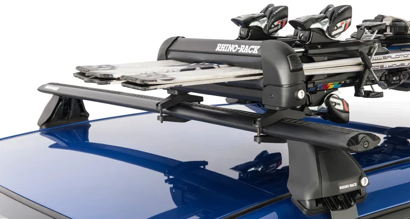 Rhino-Rack 573, Universal Ski/Snowboard Carrier - Fits 3 Pairs of Skis or 2 Snowboards - Black