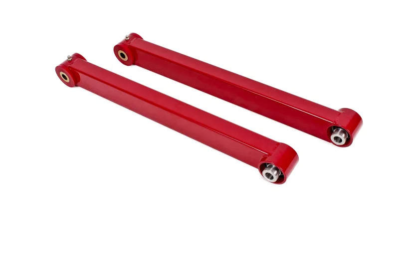 BMR Suspension TCA022R, 05-14 Ford Mustang S197 Non-Adjustable Polyurethane Spherical Bearing Combo- Red
