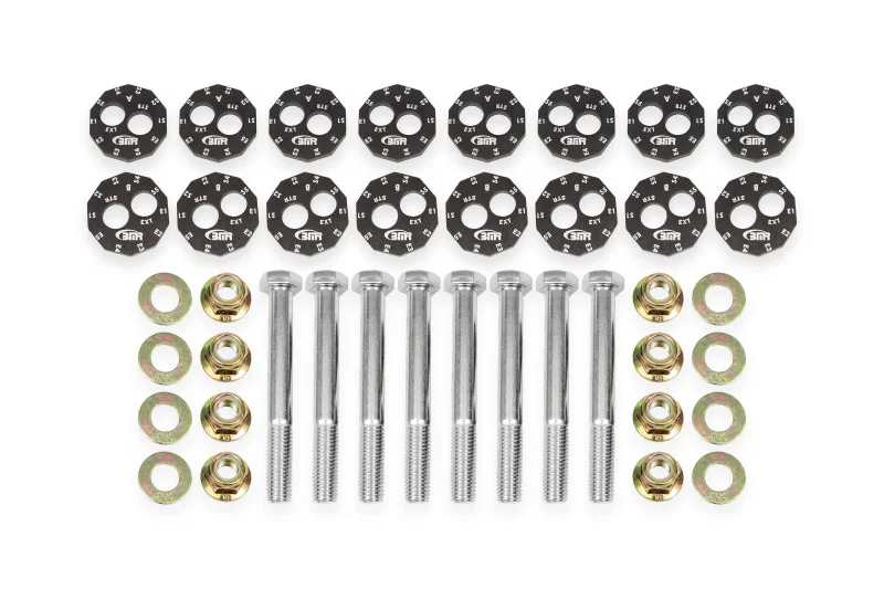 BMR Suspension WAK572, 14-19 Chevrolet Corvette C7 Front & Rear Lower Control Arms Camber Bolt Kit - Black Anodized