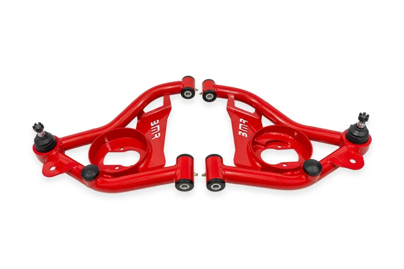 BMR Suspension AAL461R, 78-87 GM G-Body A-Arms Lower Delrin Bushings Std Ball Joint - Red