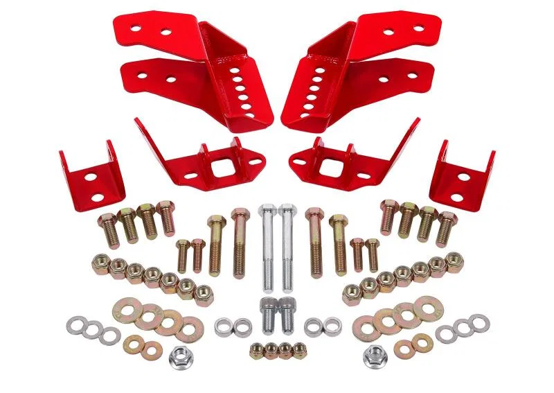 BMR Suspension CCK462R, 78-87 G-Body Coilover Conversion Kit Rear Adjustable Shock Mount Without CAB - Red