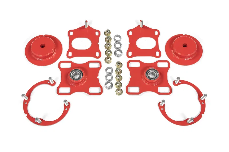 BMR Suspension WAK751R, 11-14 Ford Mustang / Shelby GT500 Caster Camber Plates - Red