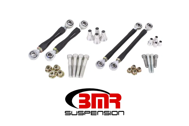 BMR Suspension ELK110, 08-17 Challenger Front and Rear Sway Bar End Link Kit - Black