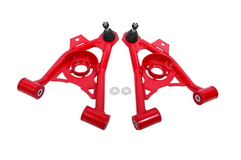 BMR Suspension AA040R, 94-04 Ford Mustang Non-Adj. A-Arms Lower (Poly) w/ Spring Pocket - Red