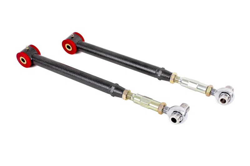 BMR Suspension TCA021H, 05-14 S197 Mustang On-Car Adj. Lower Control Arms / Rod End Combo (Poly) - Black Hammertone