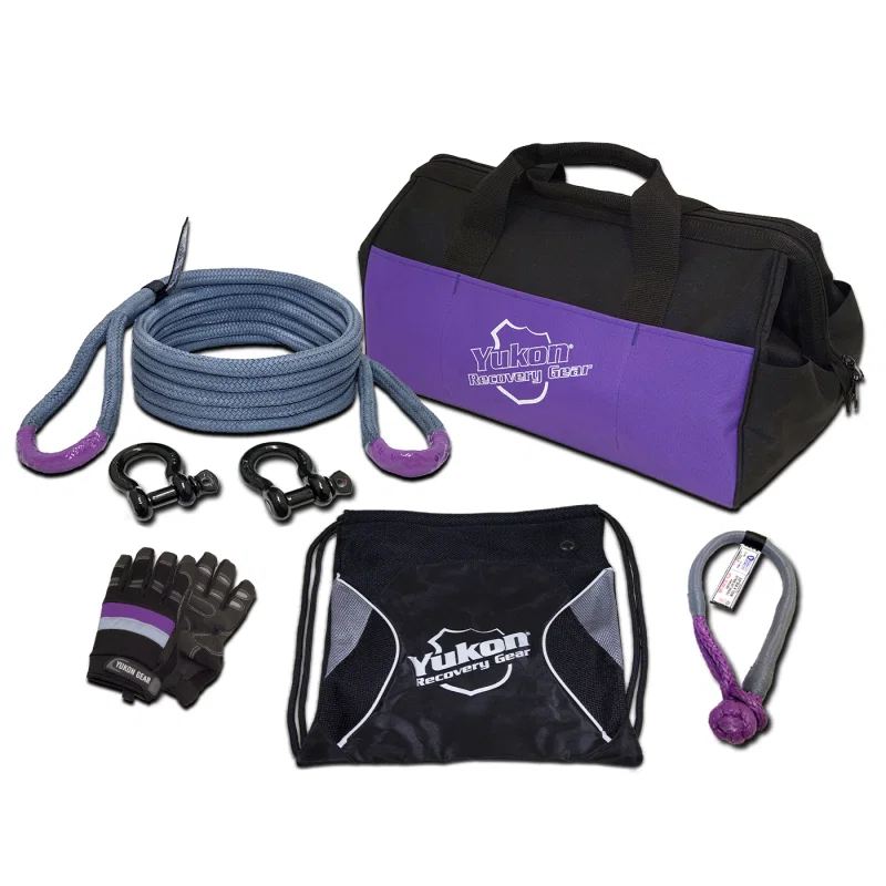 Yukon Gear & Axle YRGKIT-2, Recovery Gear Kit w/ 3/4in. Kinetic Rope Tow Strap