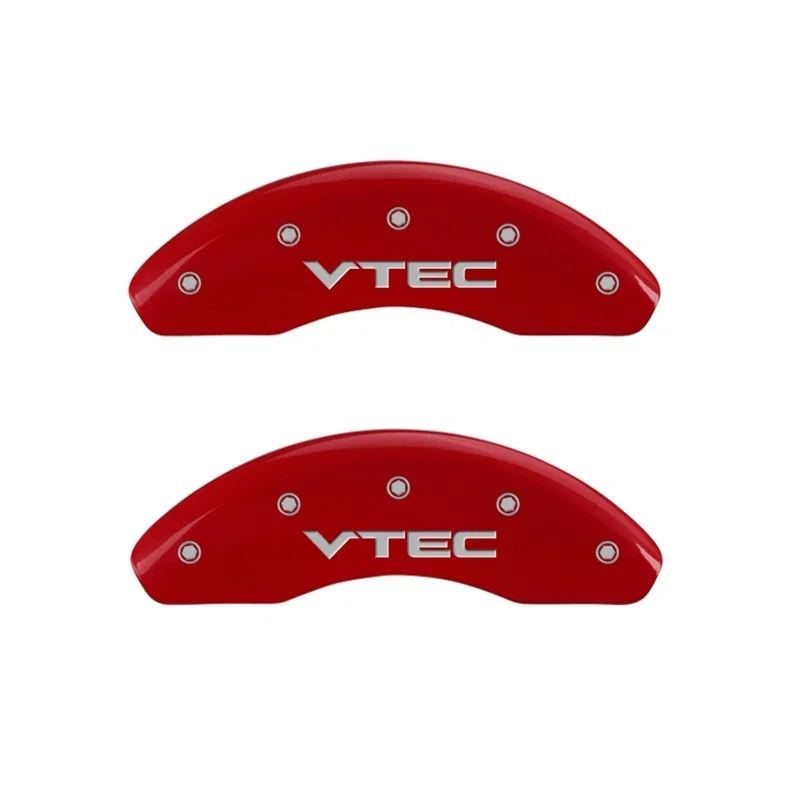 MGP 20209FVTCRD, Front set 2 Caliper Covers Engraved Front Vtec Red finish silver ch