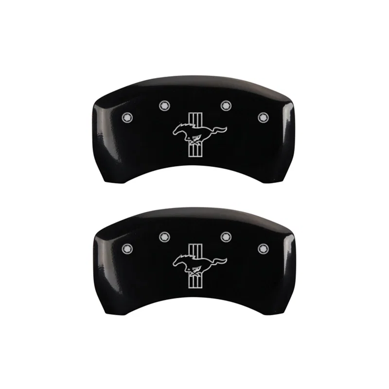 MGP 10010RMB1BK, Rear set 2 Caliper Covers Engraved Rear S197/Bar & Pony Black finish silver ch