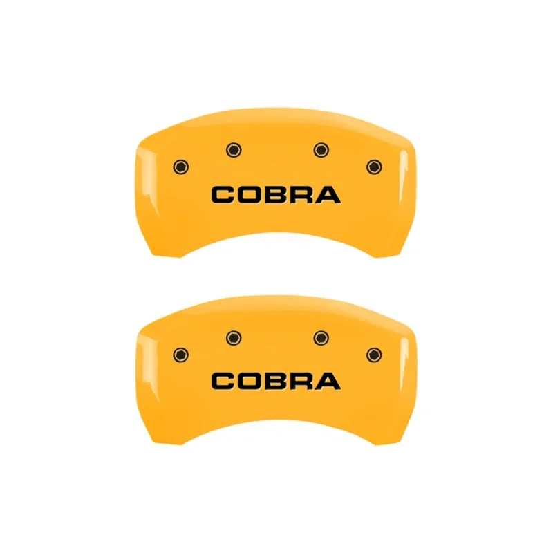 MGP 10010RCOBYL, Rear set 2 Caliper Covers Engraved Rear Cobra Yellow finish black ch