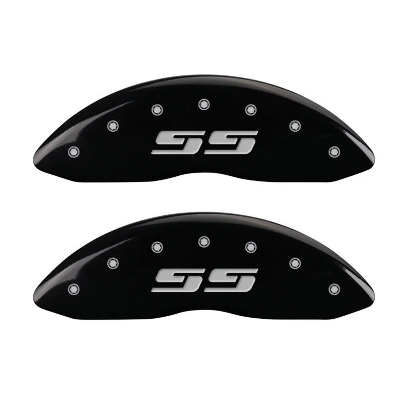 MGP 14207FSS3BK, 2 Caliper Covers Eng Front Silverado SS Black Finish Sil Char 2008 Chevy Silverado 1500