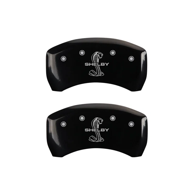MGP 10010RSBYBK, Rear set 2 Caliper Covers Engraved Rear Tiffany Snake Black finish silver ch