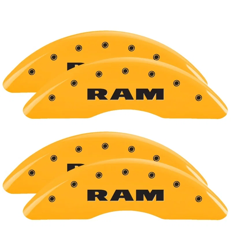 MGP 55007SRAMYL, 19-25 Ram 3500 4 Caliper Covers Engraved Front & Rear - Yellow w/ RAM