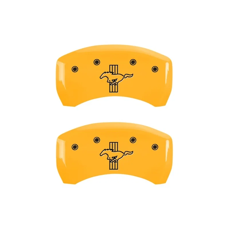 MGP 10010RMB1YL, Rear set 2 Caliper Covers Engraved Rear S197/Bar & Pony Yellow finish black ch