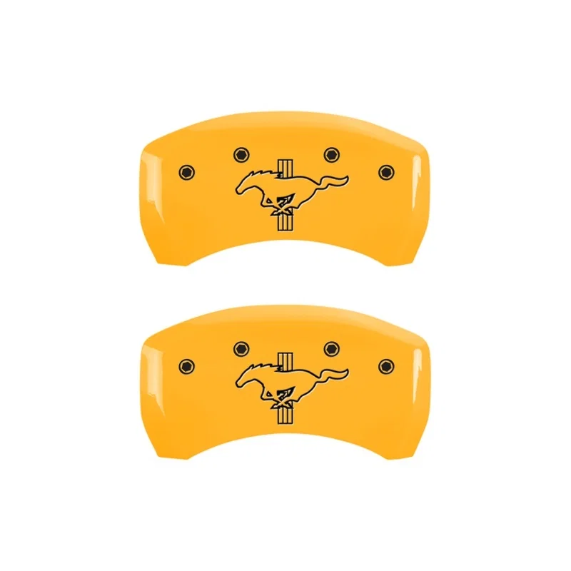 MGP 10203RMB2YL, Rear set 2 Caliper Covers Engraved Rear 2015/Bar & Pony Yellow finish black ch