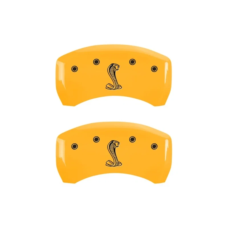 MGP 10010RCNKYL, Rear set 2 Caliper Covers Engraved Rear Snake Yellow finish black ch
