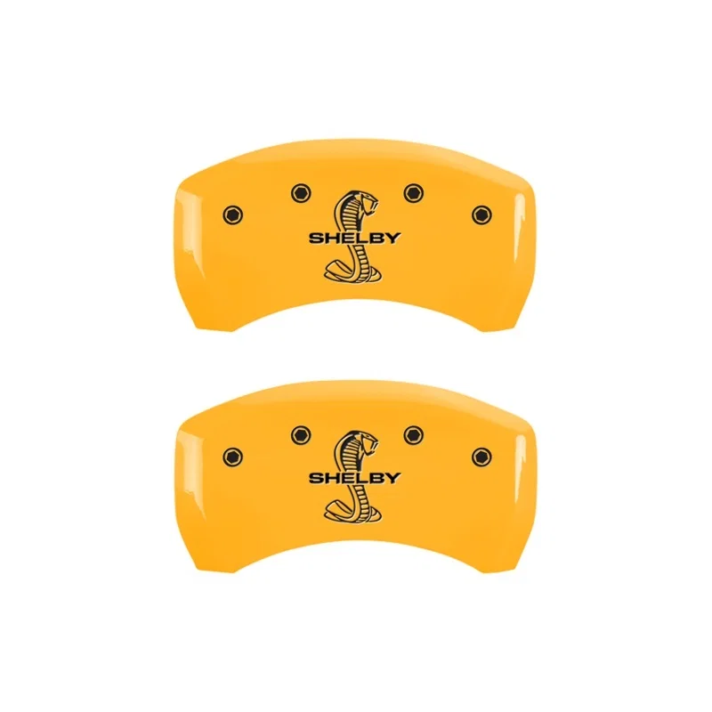 MGP 10203RSBYYL, Rear set 2 Caliper Covers Engraved Rear Tiffany Snake Yellow finish black ch