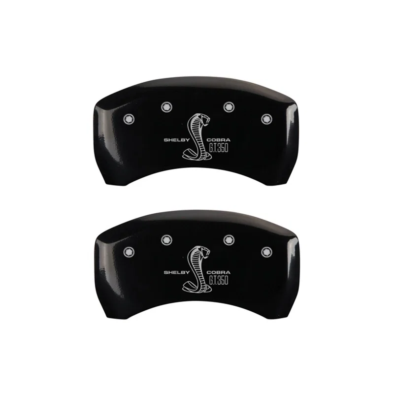 MGP 10010RGT3BK, Rear set 2 Caliper Covers Engraved Rear GT350 Shelby & Cobra Black finish silver ch