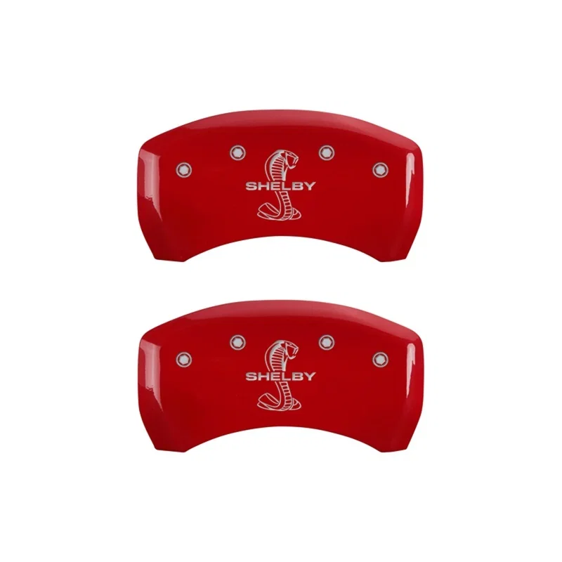 MGP 10010RSBYRD, Rear set 2 Caliper Covers Engraved Rear Tiffany Snake Red finish silver ch