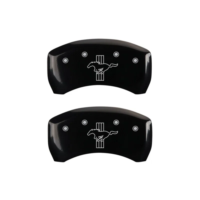 MGP 10010RMB2BK, Rear set 2 Caliper Covers Engraved Rear 2015/Bar & Pony Black finish silver ch