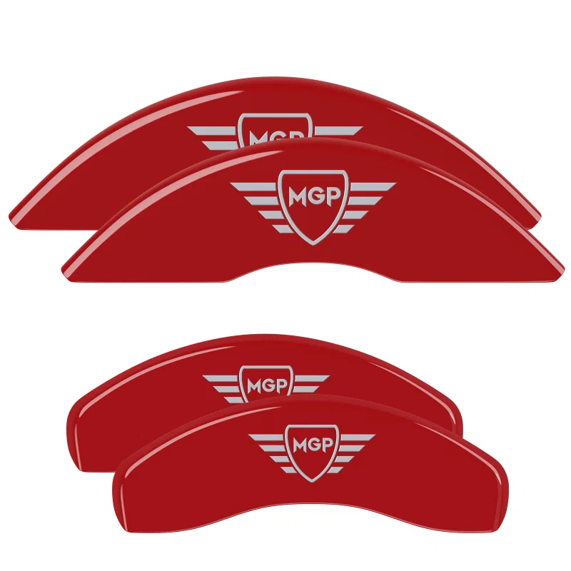 MGP 14263SMGPRD, 21-24 Chevy Blazer 4 Caliper Covers Engraved Front & Rear - Red w/ MGP