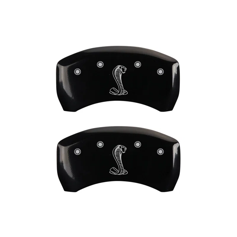 MGP 10203RSNKBK, Rear set 2 Caliper Covers Engraved Rear Tiffany Snake Black finish silver ch