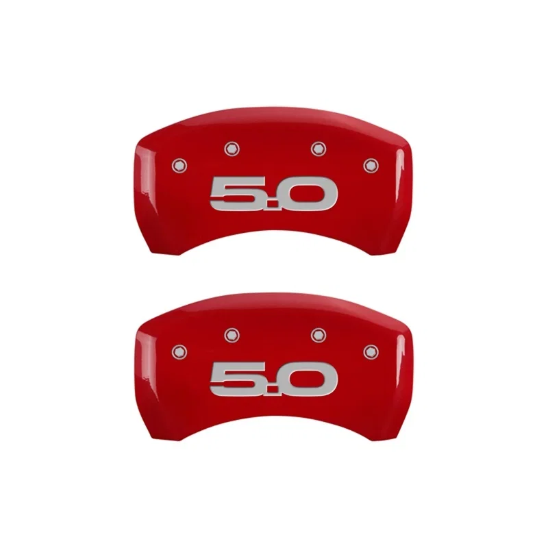 MGP 10203RM52RD, Rear set 2 Caliper Covers Engraved Rear 2015/50 Red finish silver ch