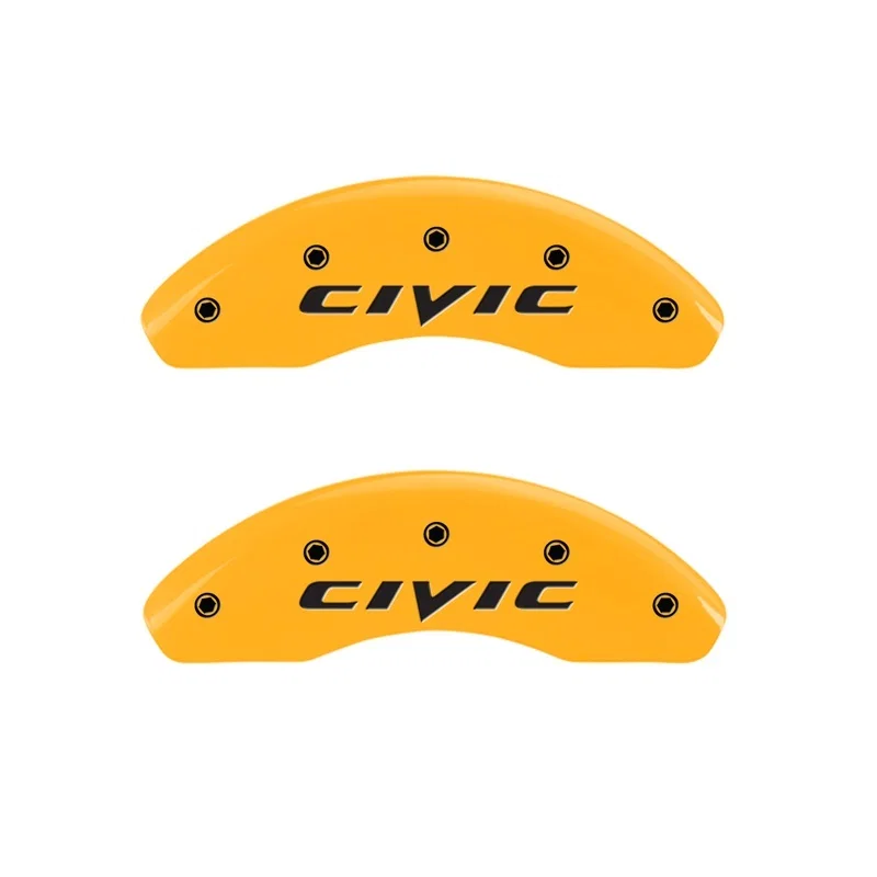 MGP 20143FCIVYL, 2 Caliper Covers Engraved Front 2015/Civic Yellow Finish Black Char 2011 Honda Civic