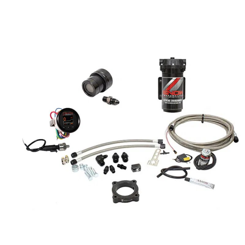 Snow Performance SNO-2134-BRD-T, 15-17 Mustang EcB Stg 2 Bst Cooler Water Injection Kit (SS Brded Line/4AN) w/o Tank