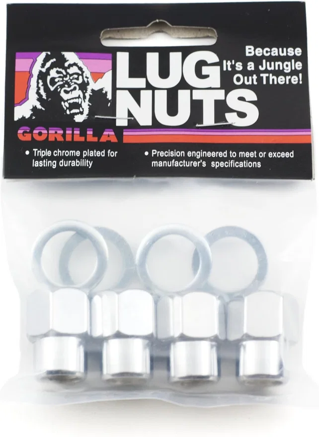 Short Mag Open End 13/16" Hex 12mmx1.25 Chrome Pack of 4 Lug Nuts and 4 Washers