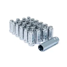 Small Diam Spline Acorn Lug Nuts 3/4" & 13/16" Key 7/16"-20 Chrome Set of 24 image 2